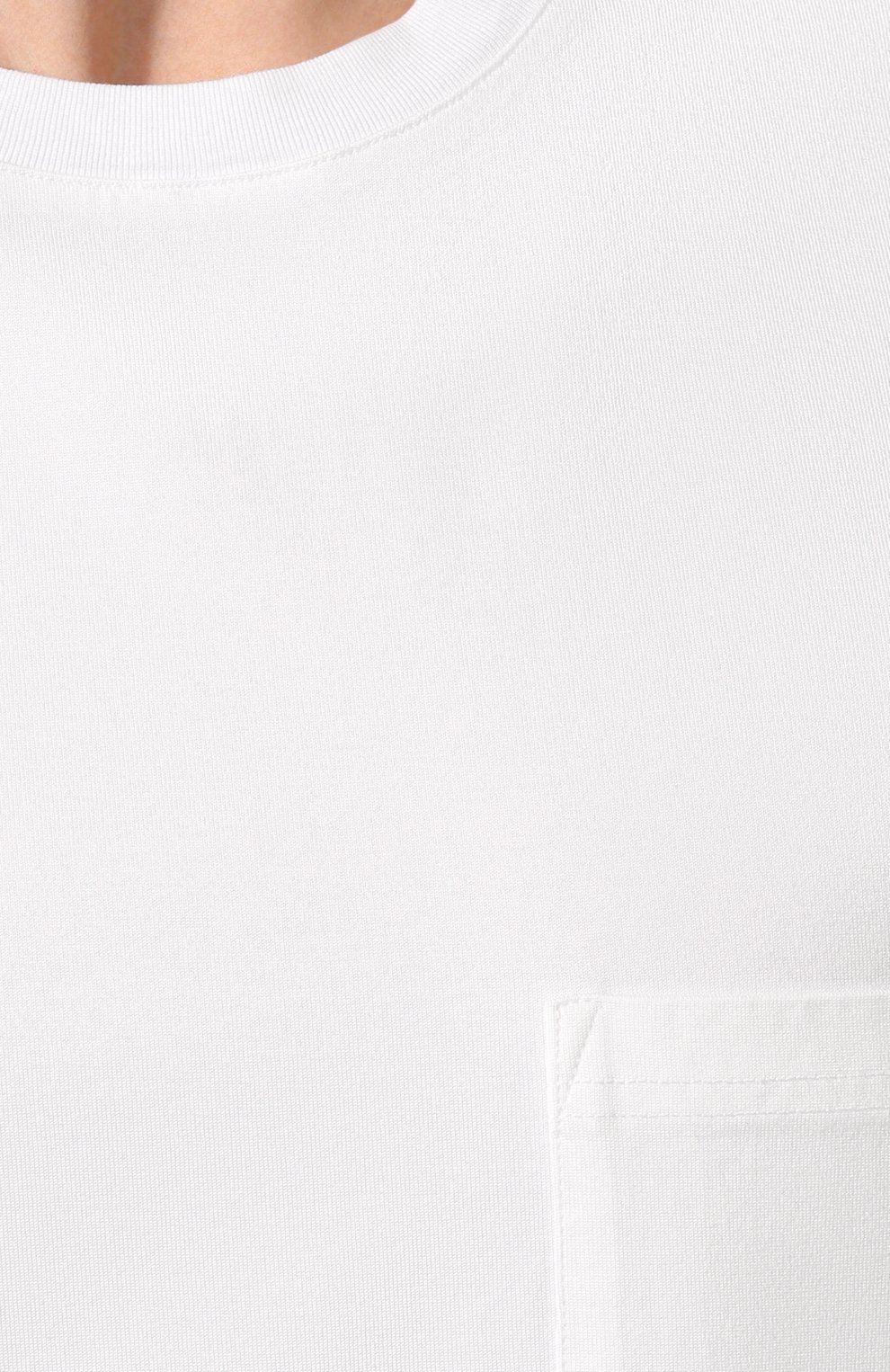 Мужская хлопковая футболка KAZUYUKI KUMAGAI белого цвета, арт. AJ01-217 | Фото 5 (Принт: Без принта; Рукава: Короткие; Длина (для топов): Стандартные; Материал внешний: Хлопок; Стили: Минимализм)