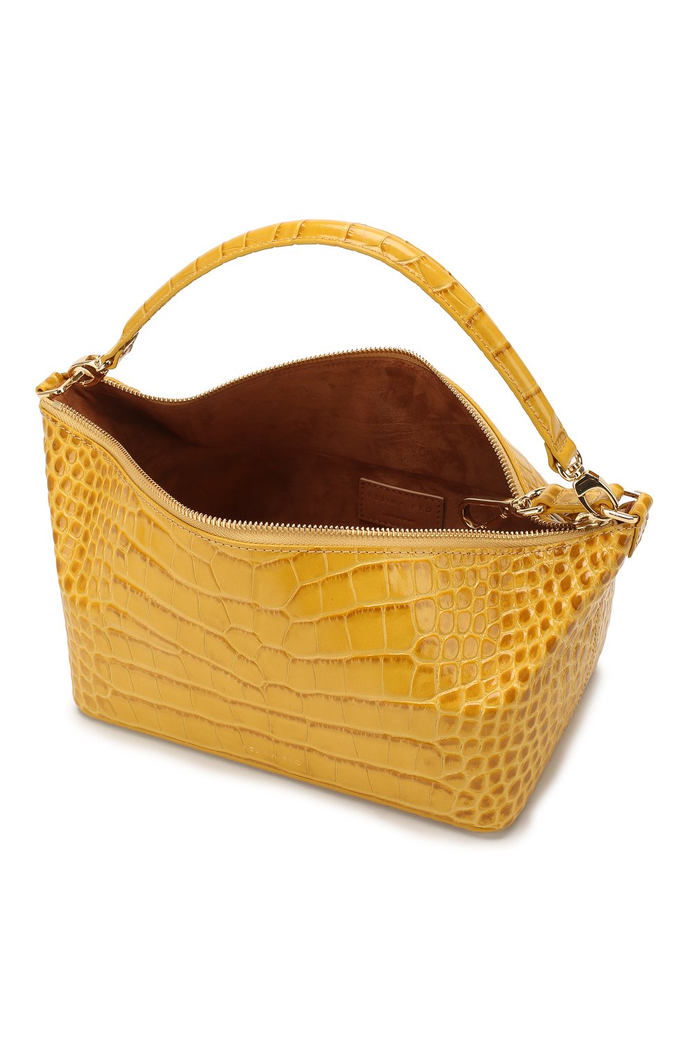 Женская сумка olivia REJINA PYO желтого цвета, арт. B26/LEATHER EMB0SS CR0C | Фото 4 (Сумки-технические: Сумки top-handle; Материал: Натуральная кожа; Размер: small)