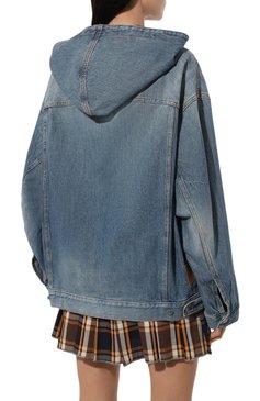 Женская джинсовая куртка HAIKURE голубого цвета, арт. HEU09006DF095L0808 | Фото 4 (Кросс-КТ: Куртка; Рукава: Длинные; Стили: Гранж; Материал сплава: Проставлено; Материал внешний: Хлопок, Деним; Драгоценные камни: Проставлено; Длина (верхняя одежда): Короткие)