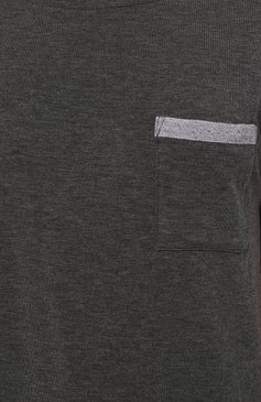 Женская футболка ELEVENTY темно-серого цвета, арт. H80TSHH04/TES0H243 | Фото 5 (Принт: Без принта; Рукава: Короткие; Длина (для топов): Стандартные; Материал сплава: Проставлено; Материал внешний: Лиоцелл, Растительное волокно; Женское Кросс-КТ: Футболка-одежда; Драгоценные камни: Проставлено; Стили: Кэжуэл)