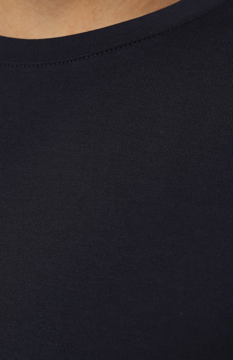 Мужская хлопковый лонгслив HANRO темно-синего цвета, арт. 075431. | Фото 5 (Рукава: Длинные; Кросс-КТ: домашняя одежда; Длина (для топов): Удлиненные; Материал сплава: Проставлено; Материал внешний: Хлопок; Драгоценные камни: Проставлено)