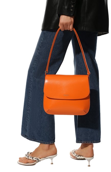 Женская сумка GIORGIO ARMANI оранжевого цвета, арт. Y1E183/YTF4A | Фото 2 (Размер: small; Материал: Натуральная кожа; Сумки-технические: Сумки top-handle; Региональные ограничения белый список (Axapta Mercury): RU)