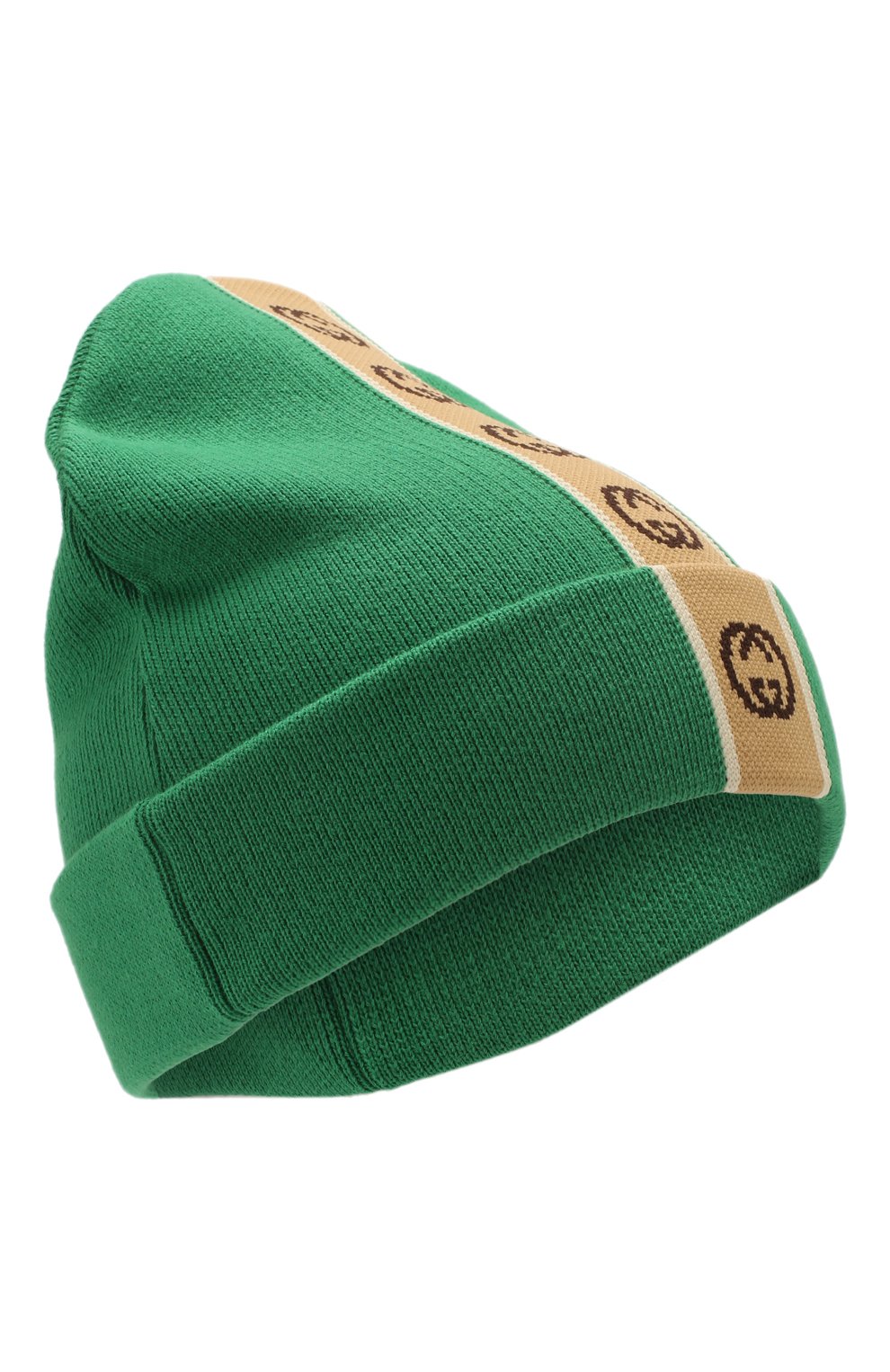 Детско�го хлопковая шапка GUCCI зеленого цвета, арт. 603805/4K020 | Фото 1 (Материал: Текстиль, Хлопок)