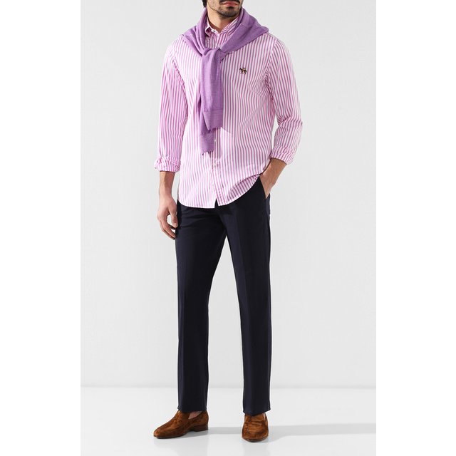 Хлопковая рубашка с воротником button down Ralph Lauren  790730895 Фото 2