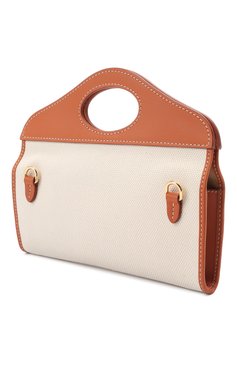 Женская сумка pocket small BURBERRY коричневого цвета, арт. 8036740 | Фото 3 (Сумки-технические: Сумки через плечо, Сумки top-handle; Ремень/цепочка: На ремешке; Материал: Текстиль; Размер: small)