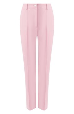 Женские брюки из смеси шерсти и шелка DOLCE & GABBANA светло-розового цвета, арт. FTBPAT/FUBAJ | Фото 1 (Материал внешний: Шерсть; Стили: Гламурный; Женское Кросс-КТ: Брюки-одежда; Силуэт Ж (брюки и джинсы): Прямые; Случай: Формальный; Длина (брюки, джинсы): Укороченные; Статус проверки: Проверена категория)
