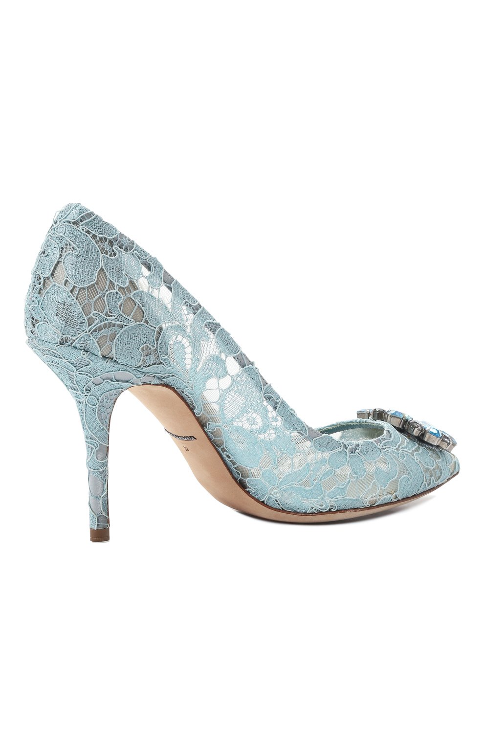 Женские текстильные туфли rainbow lace DOLCE & GABBANA голубого цвета, арт. CD0101/AL198 | Фото 5 (Материал внешний: Текстиль; Каблук высота: Высокий; Материал внутренний: Натуральная кожа, Текстиль; Каблук тип: Шпилька; Подошва: Плоская; Длина стельки: 19,1, 22,8, 23,4, 24,1, 24,8, 25,4, 26,1)
