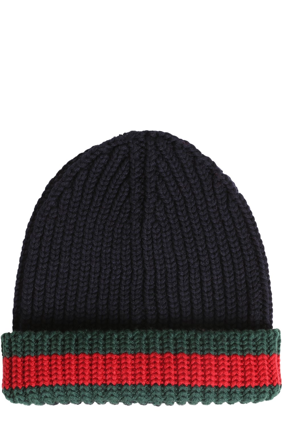 Мужская шерстяная шапка GUCCI темно-синего цвета, арт. 429753/4G206 | Фото 1 (Материал: Текстиль, Шерсть; Кросс-КТ: Трикотаж)