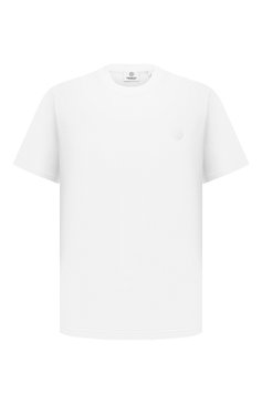 Мужская хлопковая футболка BURBERRY белого цвета, арт. 8041699 | Фото 1 (Принт: Без принта; Рукава: Короткие; Длина (для топов): Стандартные; Материал внешний: Хлопок; Стили: Кэжуэл)
