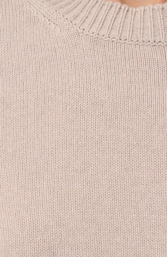 Женский пуловер из шерсти и шелка ANTONELLI FIRENZE светло-бежевого цвета, арт. 41131K/01934 | Фото 5 (Материал внешний: Шерсть; Рукава: Длинные; Длина (для топов): Стандартные; Материал сплава: Проставлено; Женское Кросс-КТ: Пуловер-одежд а; Драгоценные камни: Проставлено; Стили: Кэжуэл)