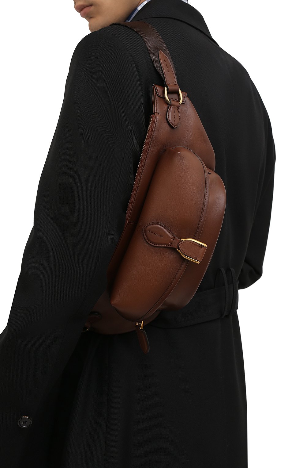 Мужская кожаная поясная сумка RALPH LAUREN коричневого цвета, арт. 437859538 | Фото 2 (Материал: Натуральная кожа; Стили: Классический; Ремень/цепочка: На ремешке; Размер: large)