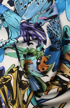 Женский шелковый платок ultramarine RADICAL CHIC разноцветного цвета, арт. 622202.07.02 | Фото 4 (Принт: С принтом; Материал: Текстиль, Шелк)