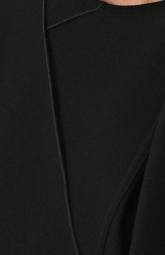 Женское шерстяное пальто с оборками и поясом TOM FORD черного цвета, арт. CP1405-FAX267 | Фото 5 (Материал внешний: Шерсть; Рукава: Длинные; Длина (верхняя одежда): До колена; Материал сплава: Проставлено, Проверено; 1-2-бортные: Однобортные; Статус проверки: Проверено, Проверена категория; Драгоценные камни: Проставлено; Материал подклада: Шелк)
