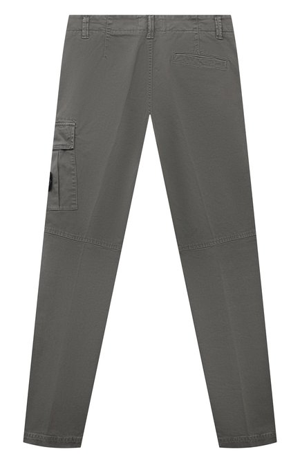 Детские хлопковые брюки STONE ISLAND серого цвета, арт. 30215/10-12 | Фото 2 (Материал сплава: Проставлено; Материал внешний: Хлопок; Нос: Не проставлено)