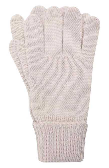 Детские шерстяные перчатки IL TRENINO бежевого цвета, арт. 21 4055 | Фото 1 (Материал: Шерсть, Текстиль)