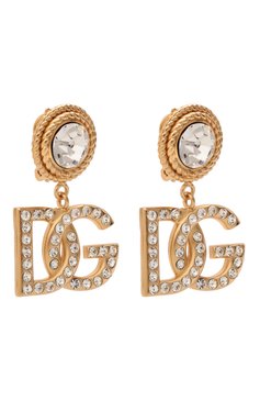 Женская клипсы DOLCE & GABBANA золотого цвета, арт. WEN6L3/W1111 | Фото 3 (Женское Кросс-КТ: Клипсы-серьги; Материал: Металл)