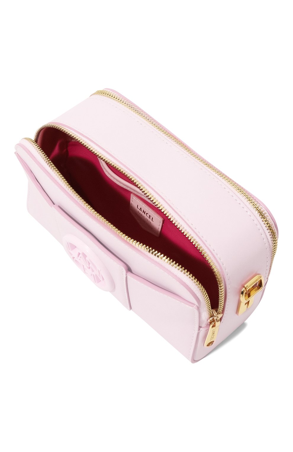 Женская сумка roxane LANCEL розового цвета, арт. A12070 | Фото 5 (Сумки-технические: Сумки через плечо; Материал: Натуральная кожа; Размер: mini; Ремень/цепочка: На ремешке)