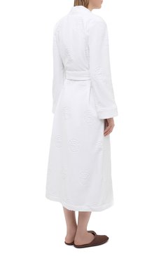 Женский хлопковый халат LOUIS FERAUD белого цвета, арт. 3883176 | Фото 4 (Материал внешний: Хлопок)