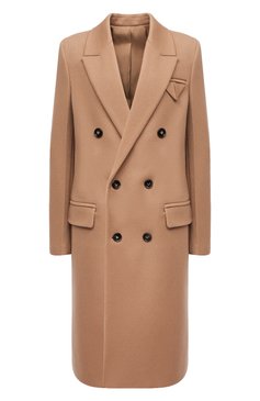 Женское шерстяное пальто BOTTEGA VENETA бежевого цвета, арт. 647414/VKUU0 | Фото 1 (Материал внешний: Шерсть; Рукава: Длинные; Длина (верхняя одежда): До колена; Региональные ограничения белый список (Axapta Mercury): RU; Стили: Классический; Материал подклада: Вискоза; 1-2-бортные: Двубортные)