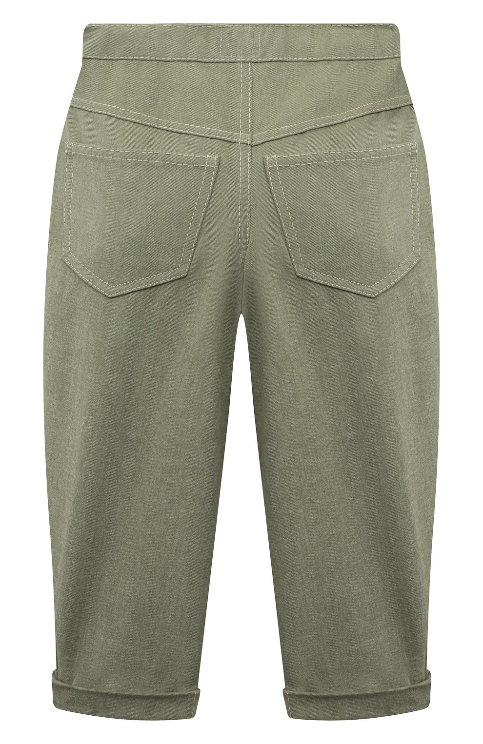 Детские хлопковые брюки ULYANA SERGEENKO зеленого цвета, арт. PNT002KD21P (0799б21) | Фото 2 (Случай: Повседневный; Материал внешний: Хлопок; Материал подклада: Хлопок)