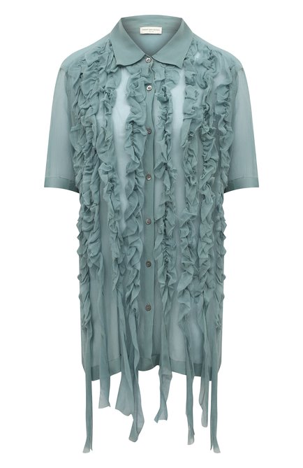 Женская блузка из вискозы DRIES VAN NOTEN голубого цвета по цене 78400 руб., арт. 231-010771-6473 | Фото 1
