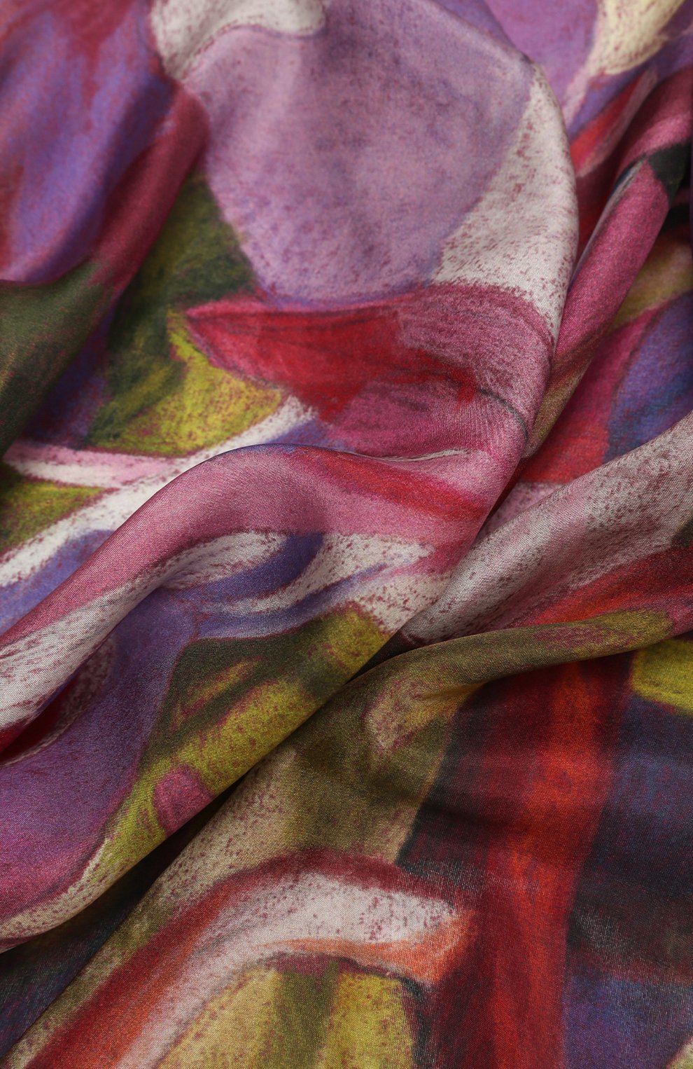 Женский шелковый платок иван-чай GOURJI розового цвета, арт. T23WH7R | Фото 4 (Принт: С принтом; Материал: Текстиль, Шелк; Материал сплава: Проставлено; Нос: Не проставлено)