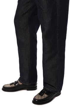 Мужские кожаные лоферы kaveh GUCCI черного цвета, арт. 673817 17X30 | Фото 3 (Стили: Кэжуэл)