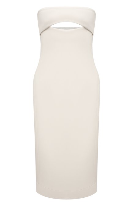 Женское платье из вискозы SAINT LAURENT молочного цвета по цене 299500 руб., арт. 683227/Y3E30 | Фото 1
