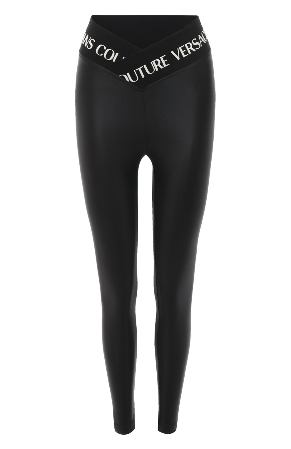 Женские легинсы VERSACE JEANS COUTURE черного цвета, арт. 74HAC113/J0062 | Фото 1 (Женское Кросс-КТ: Леггинсы-одежда; Длина (брюки, джинсы): Стандартные; Материал внешний: Синтетический материал; Материал сплава: Проставлено; Стили: Спорт-шик; Драгоценные камни: Проставлено)