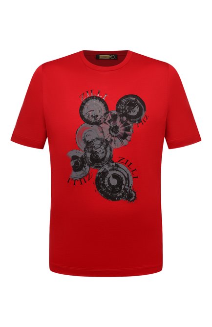 Мужская хлопковая футболка ZILLI красного цвета по цене 47250 руб., арт. MEV-NT270-BUBB1/MC0 | Фото 1
