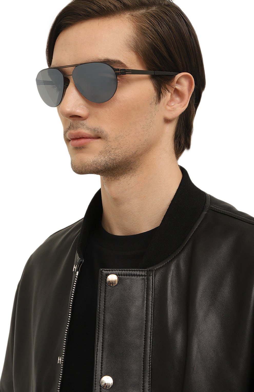Мужские солнцезащитные очки IC! BERLIN серого цвета, арт. IB-T 114 TT-BLACK M00NLIGHT-MIRR0RED-P0LARIZED | Фото 2 (Кросс-КТ: С/з-мужское; Тип очков: С/з; Очки форма: Авиаторы; Оптика Гендер: оптика-мужское)