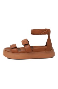 Женские кожаные сандалии SANTONI светло-коричневого цвета, арт. WHAX70400FPGTSZAI90 | Фото 4 (Подошва: Платформа; Материал внутренний: Натуральная кожа)
