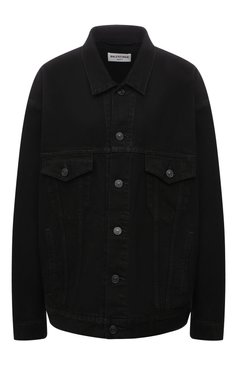Женская джинсовая куртка BALENCIAGA черного цвета, арт. 675206/TEW05 | Фото 1 (Кросс-КТ: Куртка, Деним; Рукава: Длинные; Стили: Гранж; Материал внешний: Хлопок; Длина (верхняя одеж да): Короткие)