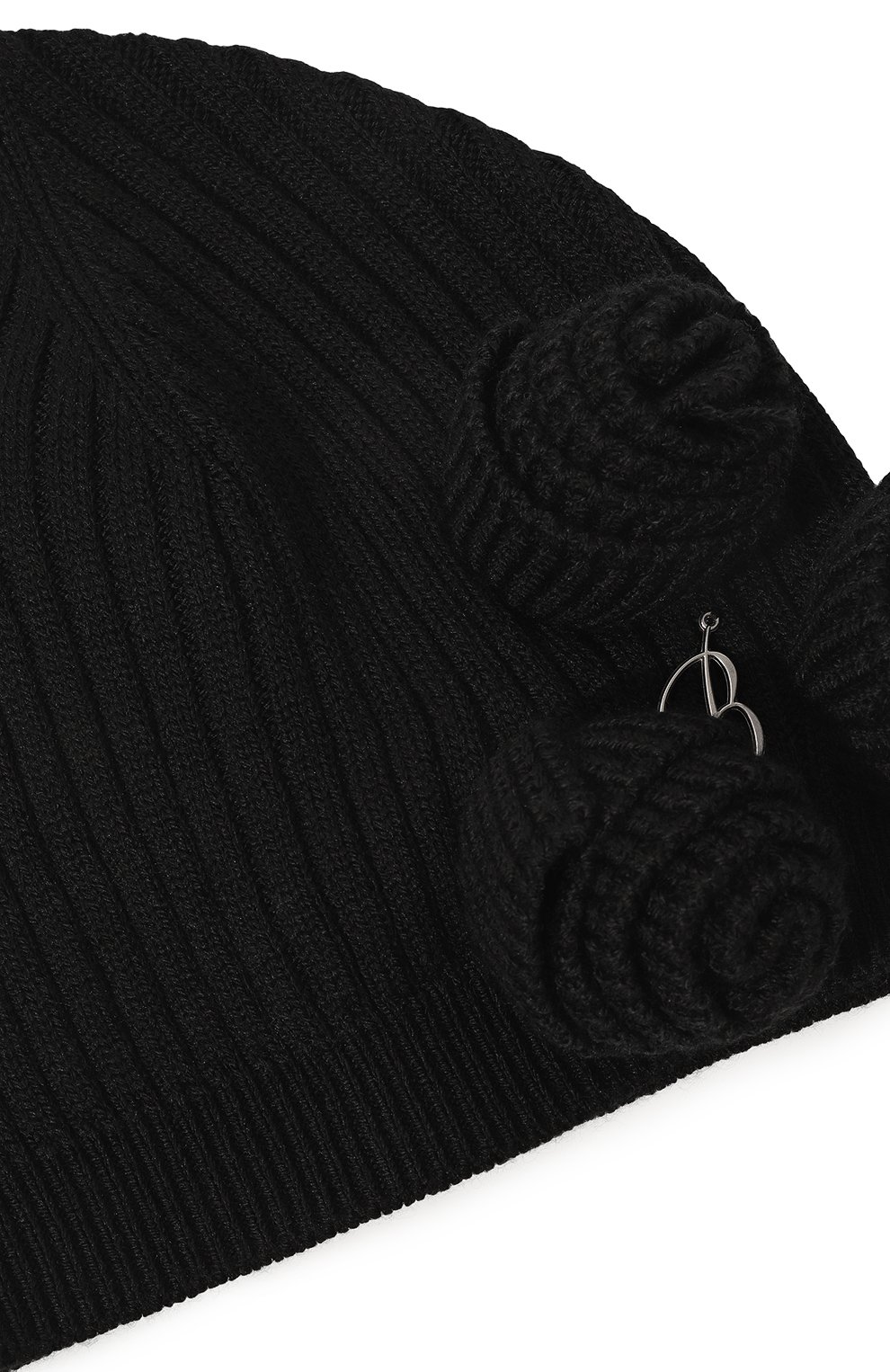 Детского шапка BLUMARINE черного цвета, арт. IF3180MA51I | Фото 3 (Материал: Текстиль, Шерсть, Синтетический материал; Материал сплава: Проставлено; Нос: Не пр оставлено)