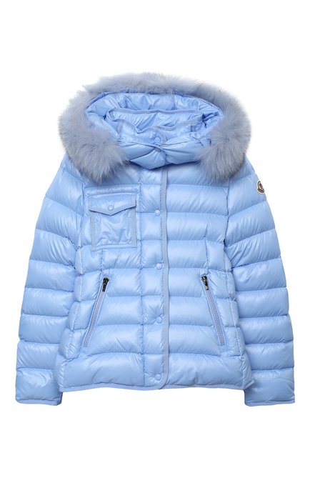 Детская пуховая куртка MONCLER голубого цвета по цене 92450 руб., арт. F2-954-1A549-12-68950/12-14A | Фото 1