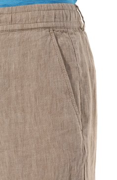 Мужские льняные брюки PAUL&SHARK бежевого цвета, арт. 23414041 | Фото 5 (Длина (брюки, джинсы): Стандартные; Случай: Повседневный; Материал внешний: Лен; Стили: Кэжуэл)