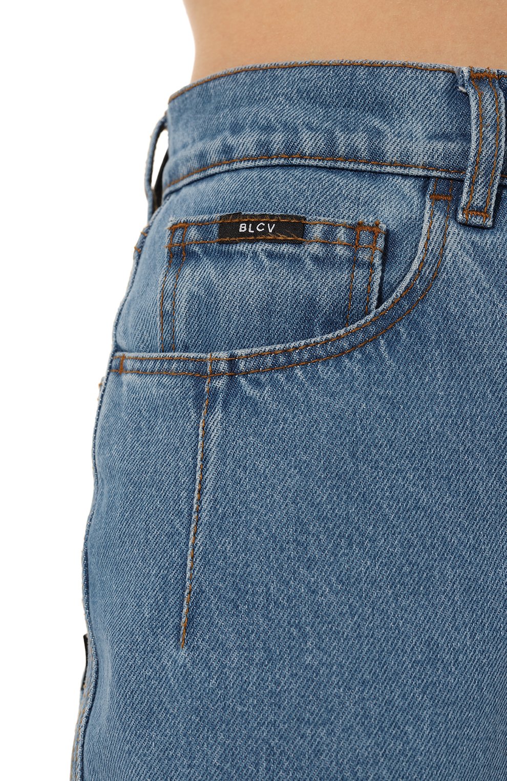 Женские джинсы BLCV голубого цвета, арт. 102DVHMS030_TX | Фото 5 (Кросс-КТ: Деним; Длина (брюки, джинсы): Стандартные; Силуэт Ж (брюки и джинсы): Прямые; Материал внешний: Хлопок, Деним; Стили: Кэжуэл)