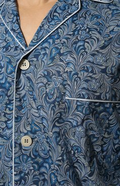 Мужская хлопковая пижама ROBERTO RICETTI синего цвета, арт. PIGIAMA VENEZIA LUNG0/0R02707 | Фото 7 (Рукава: Длинные; Кросс-КТ: домашняя одежда; Длина (для топов): Стандартные; Материал внешний: Хлопок)