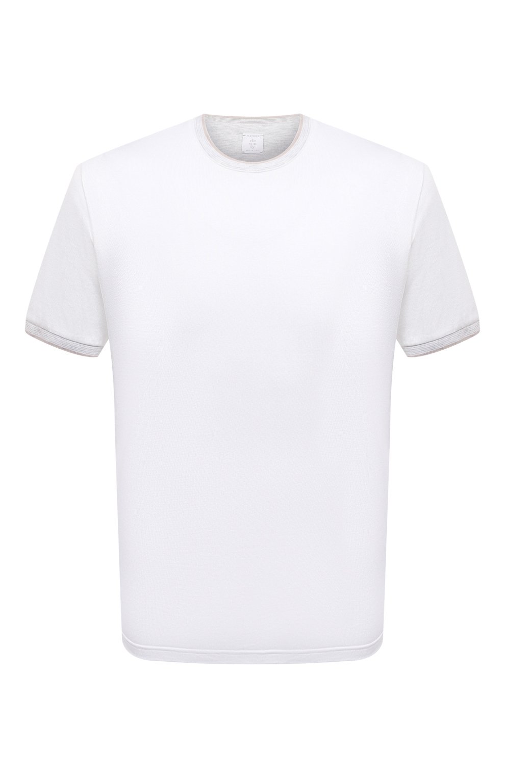 Мужская хлопковая футболка ELEVENTY PLATINUM белого цвета, арт. G75TSHG13 TES0G211 | Фото 1 (Принт: Без принта; Рукава: Короткие; Длина (для топов): Ст андартные; Материал внешний: Хлопок; Стили: Кэжуэл)