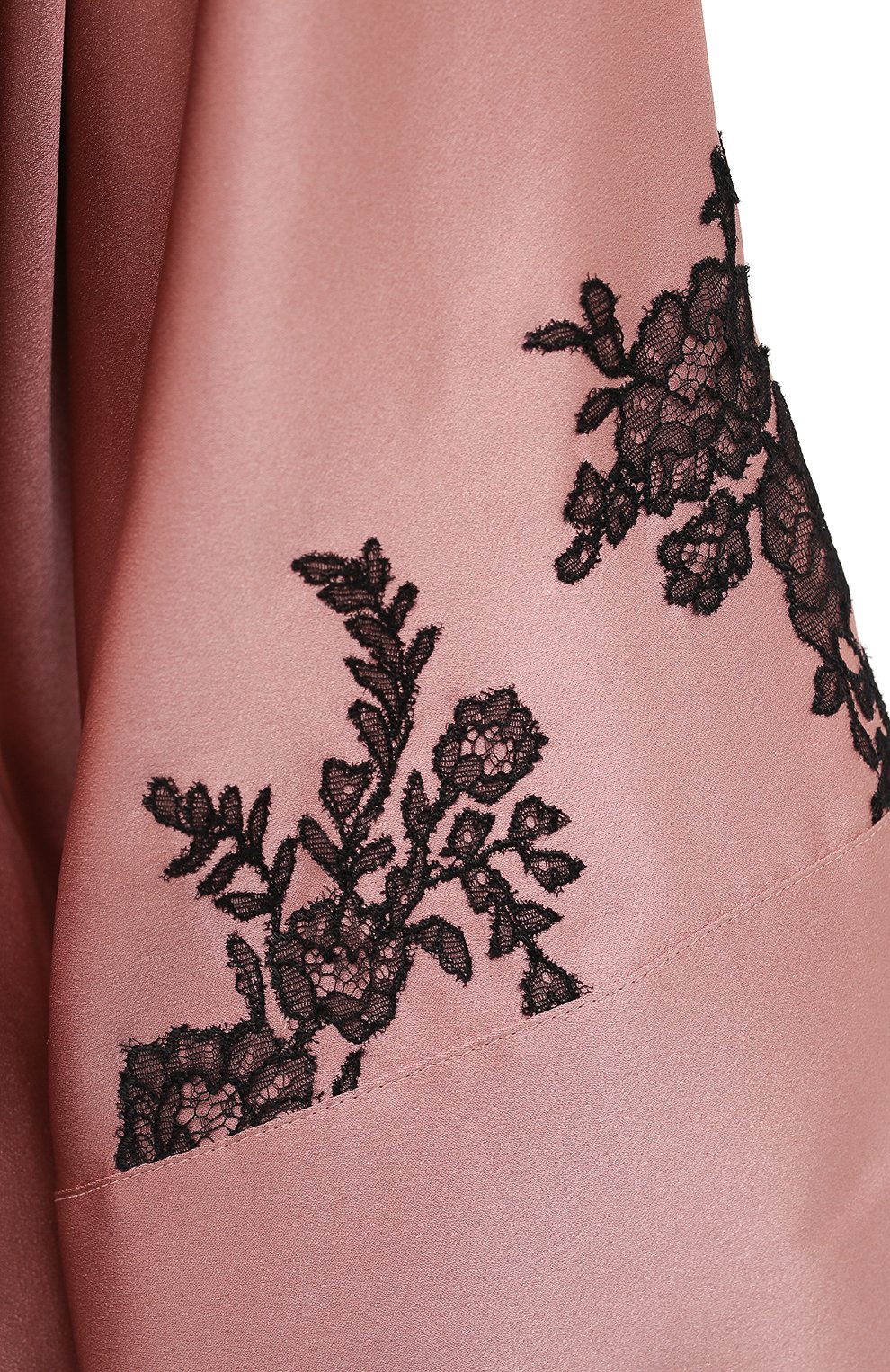 Женский шелковый халат CARINE GILSON розового цвета, арт. CG0137GS S21 | Фото 5 (Материал внешний: Шелк)