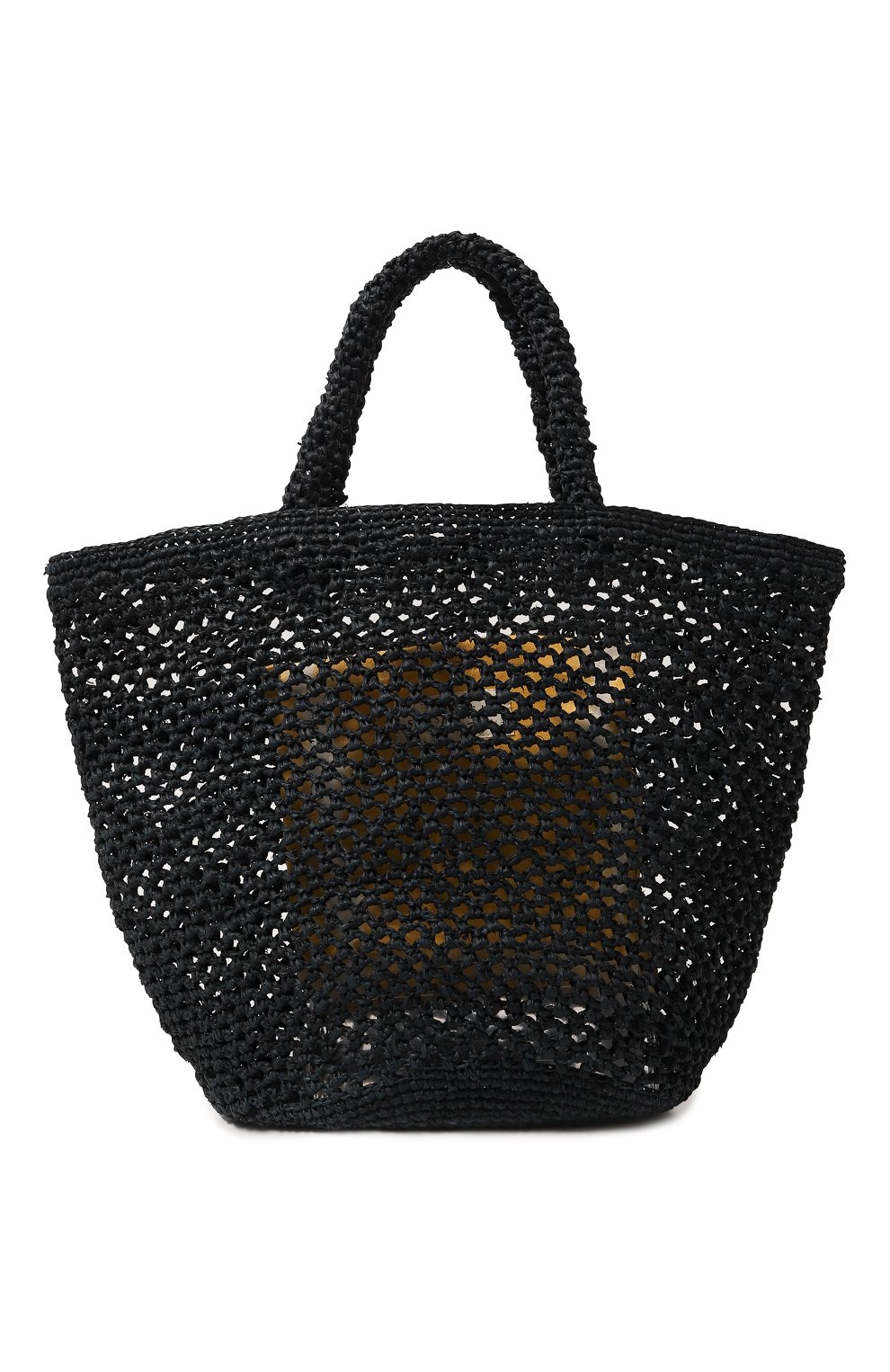 Женская сумка SANS-ARCIDET темно-синего цвета, арт. KAPITY LACY-K/M | Фото 1 (Женское Кросс-КТ: Сумка-пляжные сумки; Материал сплава: Проставлено; Материал: Растительное волокно; Драгоценные камни: Проставлено; Размер: large)