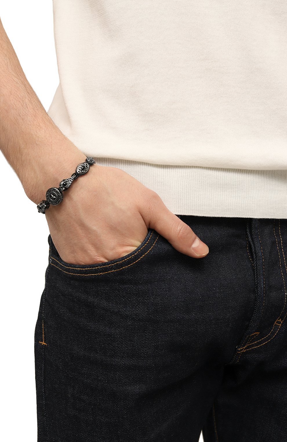 Мужской браслет крылья GL JEWELRY серебряного цвета, арт. M460005-S97-414 | Фото 2 (Материал: Серебро)