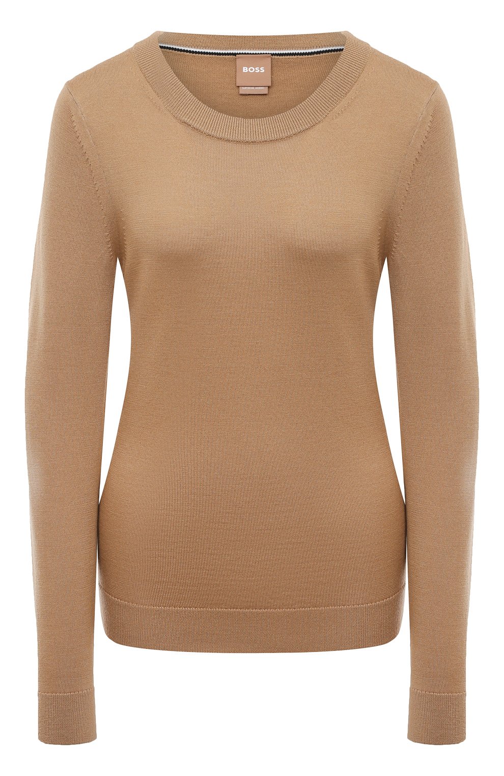 Шерстяной пуловер BOSS 50492551, цвет бежевый, размер 52 - фото 1