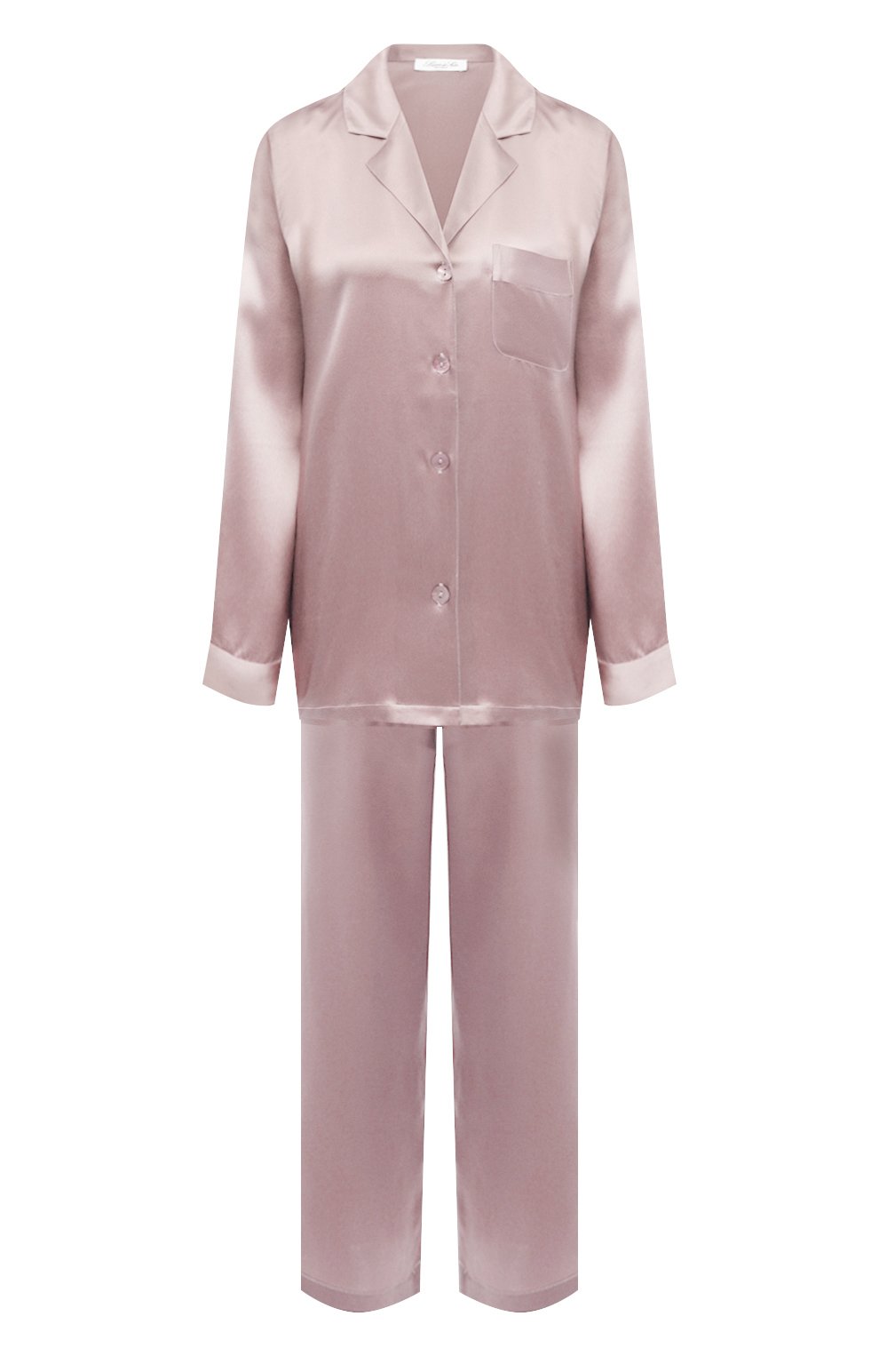 Женская шелковая пижама LUNA DI SETA светло-розового цвета, арт. VLST08007 | Фото 1 (Материал внешний: Шелк)