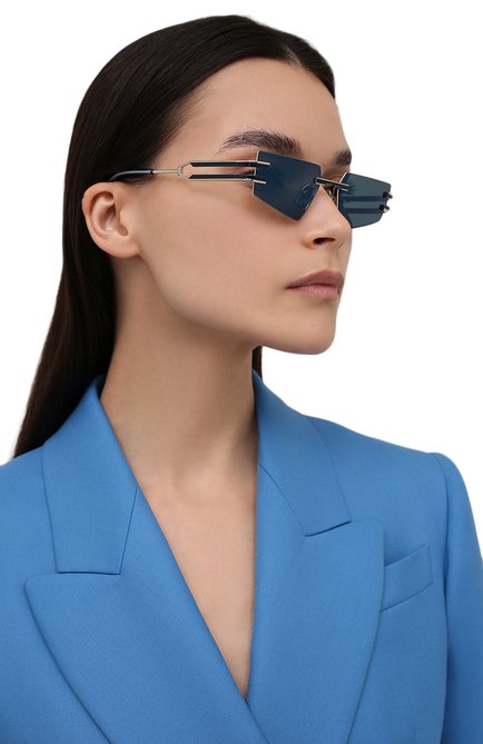 Женские солнцезащитные очки BALMAIN голубого цвета, арт. BPS-123E | Фото 2 (Тип очков: С/з; Кросс-КТ: С/з-унисекс; Оптика Гендер: оптика-унисекс; Очки форма: Узкие)