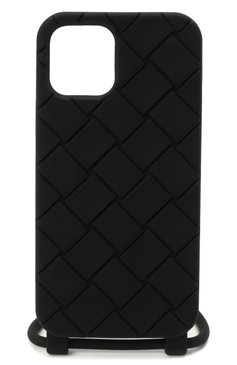 Чехол для iphone 12/12 pro BOTTEGA VENETA черного цвета, арт. 680029/V0EY0 | Фото 1 (Материал: Пластик)