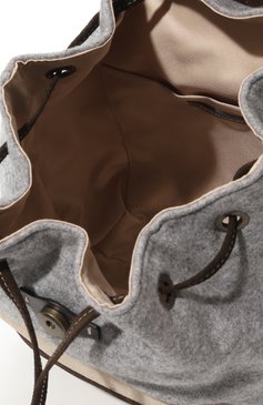 Женский рюкзак LORENA ANTONIAZZI серого цвета, арт. A22227B004A/9965 | Фото 5 (Размер: medium; Материал: Текстиль; Стили: Кэжуэл)