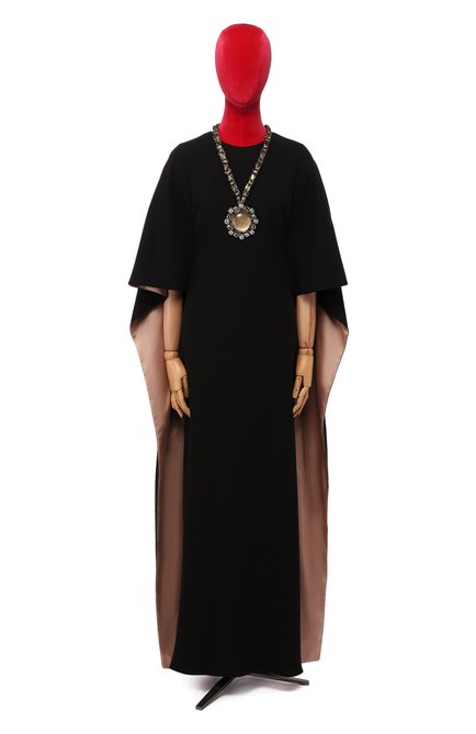 Женское платье VALENTINO черного цвета, арт. LB3VD3H5/1MM | Фото 1 (Материал внешний: Синтетический материал)