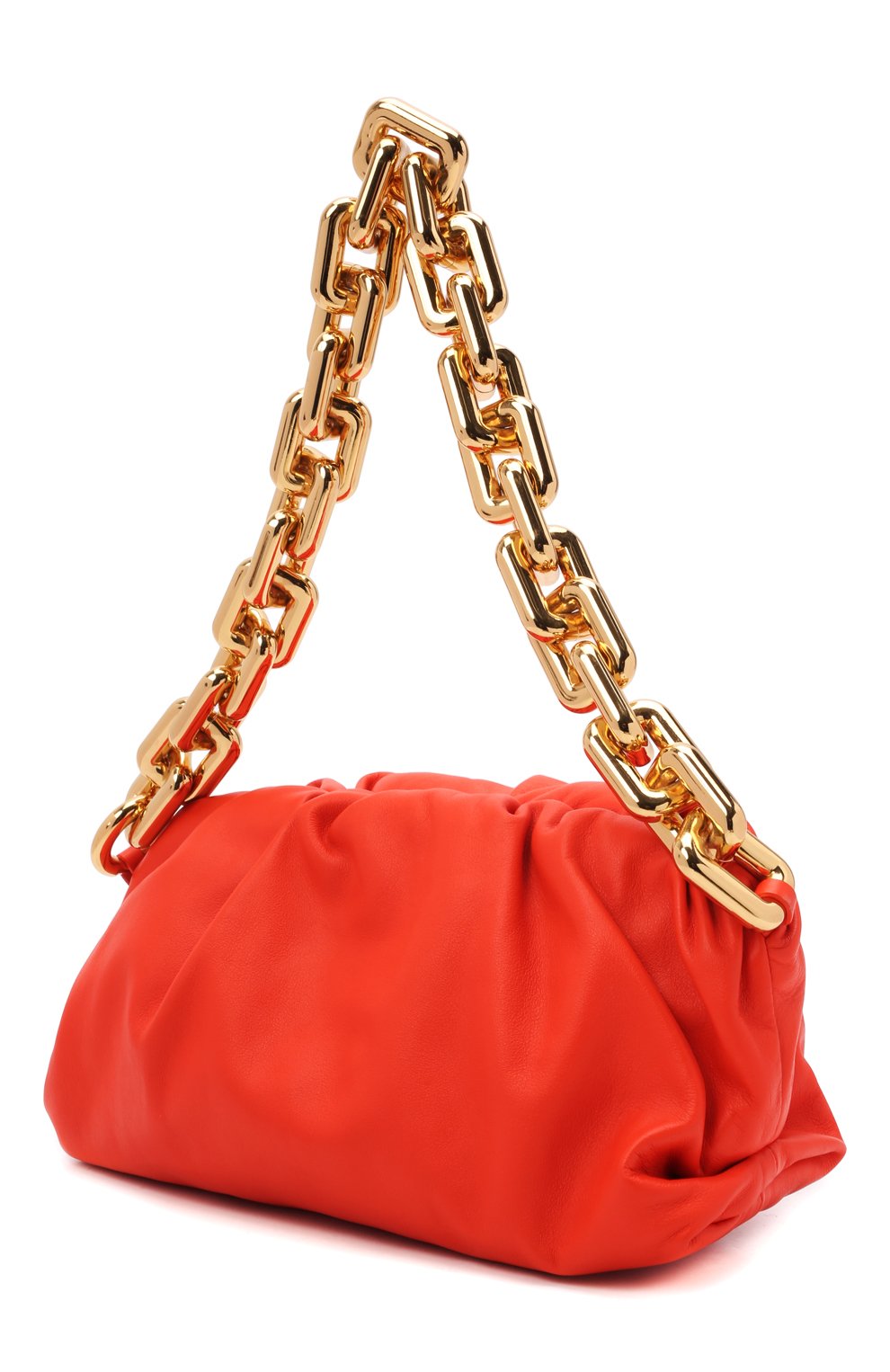 Женская сумка chain pouch BOTTEGA VENETA оранжевого цвета, арт. 620230/VCP40 | Фото 3 (Сумки-технические: Сумки top-handle; Размер: medium; Материал: Натуральная кожа; Региональные ограничения белый список (Axapta Mercury): RU)