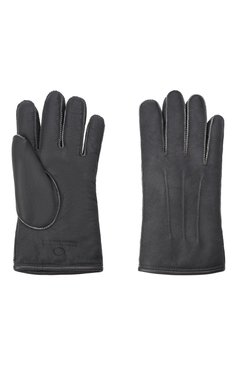 Мужские кожаные перчатки PARAJUMPERS серого цвета, арт. GL11/SHEARLING GL0VES | Фото 3 (Кросс-КТ: Пуховик; Мужское Кросс-КТ: Кожа и замша; Материал: Натуральный мех)